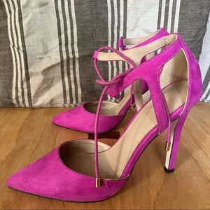 Bright pink stiletto ASOS heels